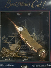 AUTHENTIC MODELS Boatswain's Call, Nautical Brass & Copper Whistle