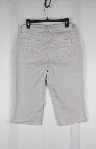 Gloria Vanderbilt Skimmer Capri Size 12 Cream Beige Slimming Jeans - Picture 7 of 17