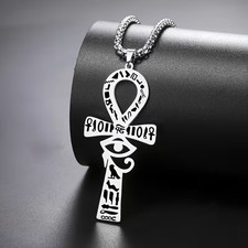 Egyptian Ankh Eye of Horus Necklace Ancient Egypt Cross Amulet Pendant Chain