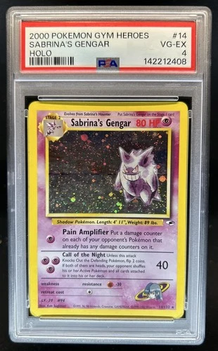 2000 Pokemon Gym Heroes Sabrina's Gengar Holo #14/132 PSA 4
