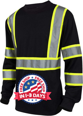 Camisas de seguridad reflectantes de manga larga y alta visibilidad Size L