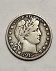 1915 S Barber Silver Half Dollar RARE!! 50c F/VF Condition Coin!!