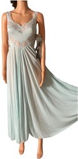 VTG Size P OLGA Blue FULL BODYSILK Nylon Nightgown Negligee 9295 Likely Small