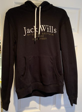 Jack Wills Great Britain Black Thick Cotton Pullover Hoodie WOMAN's Small