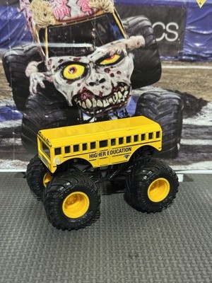 Monster Jam Higher Education Cool Bus Yellow Truck Rare Loose Truck 1/64 Diecast