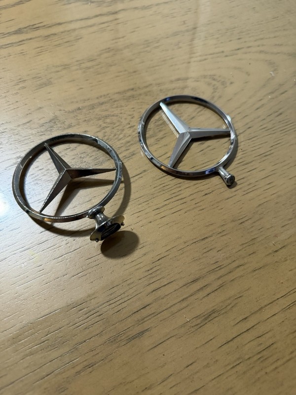 Mercedes-Benz Hood Ornaments Emblems Silver Set of 2 for Mercedes-Benz Vehicles
