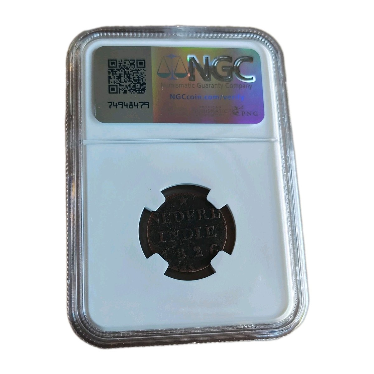 1814-1836 N.E. Indies Fractional 1/4 Stuiver Willem 1 NGC Genuine