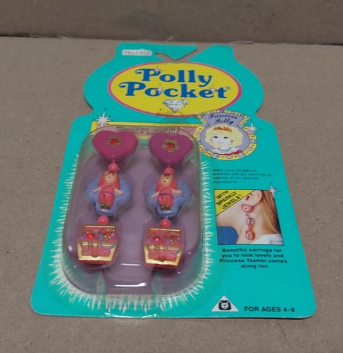 Polly Pocket Princess Yasmin's Dangly Earrings Bluebird 1992 New - Picture 6 of 6