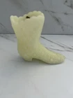Fenton Boot. Pale Yellow Color. Fenton Sticker Still Inside Boot.