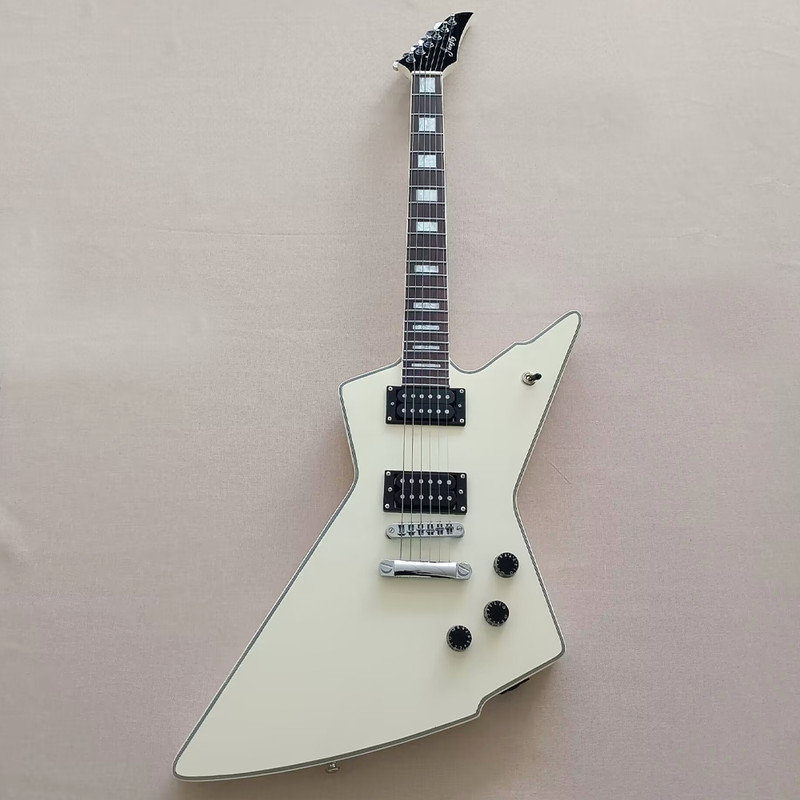 6 String Electric Guitar Rosewood Fretboard Mahogany Body White Humbucker