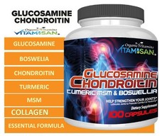 100 Triple Strength Glucosamine Chondroitin MSM Collagen Boswellia TUMERIC D  C