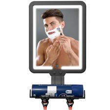 Lighted Shower Mirror Fogless for Shaving, Heated Fog Free Large Black