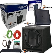 Kit Bassi Subwoofer+Amplificatore per Auto ALPINE Sbe-1044br/BBX-t600 + Kit Cavi