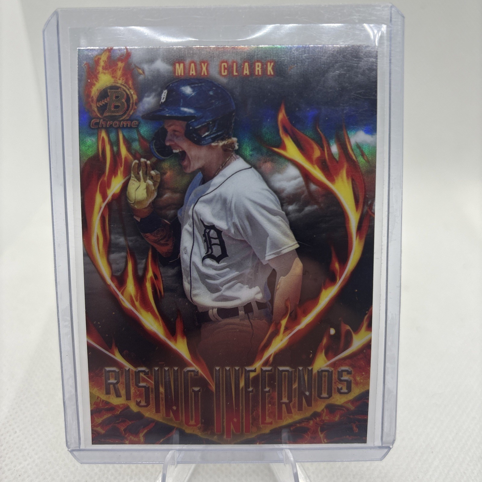 2024 Max Clark Bowman Chrome Rising Infernos Refractor SP Tigers #RI-8