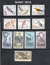 CZECHOSLOVAKIA _ 1959-60  BIRDS  11 _ USED ____(919)
