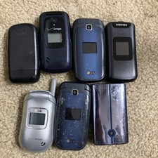 Lot of 7 Flip Phones Untested for Parts Only Verizon Metropcs Samsung LG Read