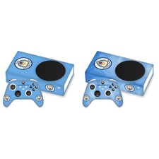 MAN CITY FC BADGE MATTE VINYL SKIN FOR XBOX SERIES S CONSOLE  CONTROLLER BUNDLE