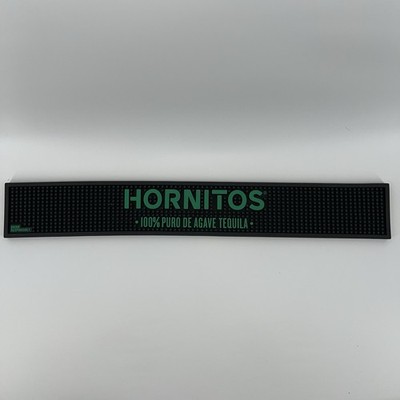 Hornitos Puro Agave Bar Rail Rubber Spill Mat  24  X 3.5  Green Black Bartender