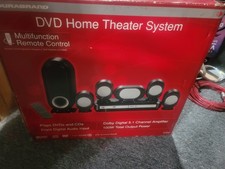 Durabrand DVD Home Theater System Dolby Digital 5.1 100W DVD/CD Remote Red