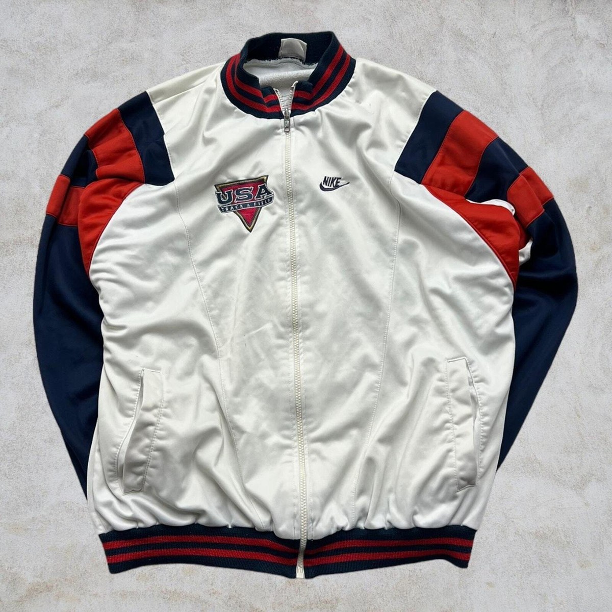 VINTAGE 90s USA NIKE TRACK AND FIELD TRACK TOP ZIP UP JACKET VINTAGE 90s USA NIKE TRACK AND FIELD TRACK TOP ZIP UP JACKET