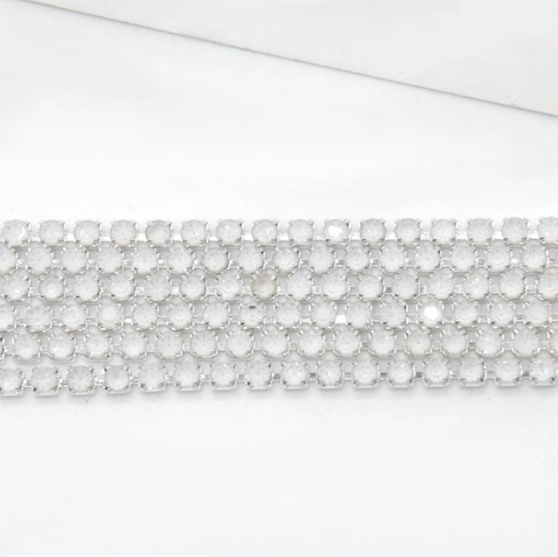 Cadena de soporte de plata color moca 10 yardas ss6 cristal estrás hágalo usted mismo manualidades Foto 3 de 4