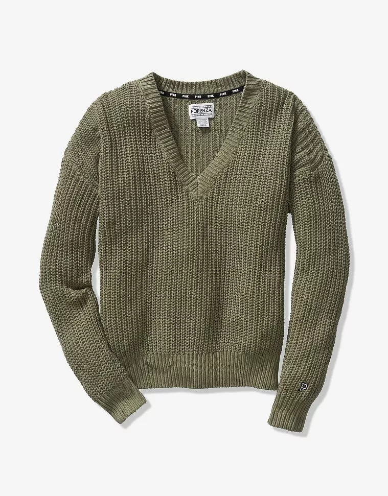 Olive green pink clearance sweater