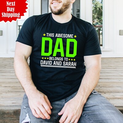 This Awesome Dad T-Shirt bedruckt personalisiert Vatertag Geschenk Rundhalsausschnitt T Tops