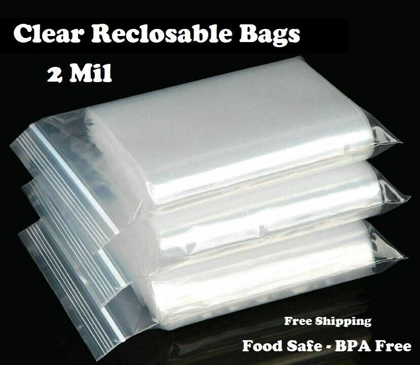 1000-10"x 10" CLEAR 2 MIL TOP LOCK ZIP SEAL BAGS PLASTIC RECLOSABLE BAGGIES - Image 3 of 3
