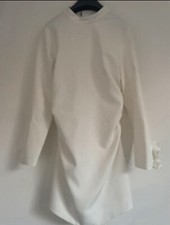 Abito donna corto bianco Zara con ruching taglia S