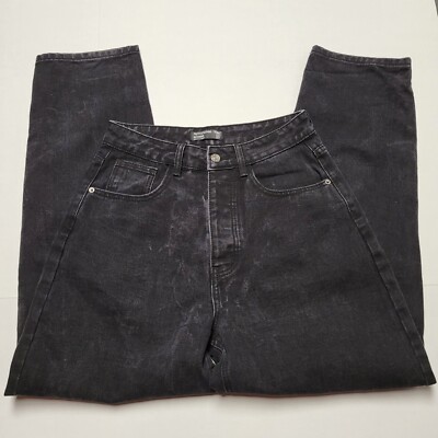 PrettyLittleThing Denim Womens Jeans Size6 Boyfriend Black Button Fly  Distressed