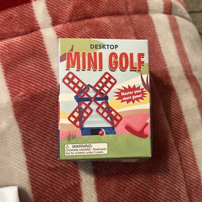 Desktop Mini Gold Desktop Mini Golf Course With Wind-Up Windmill Obstacle | eBay
