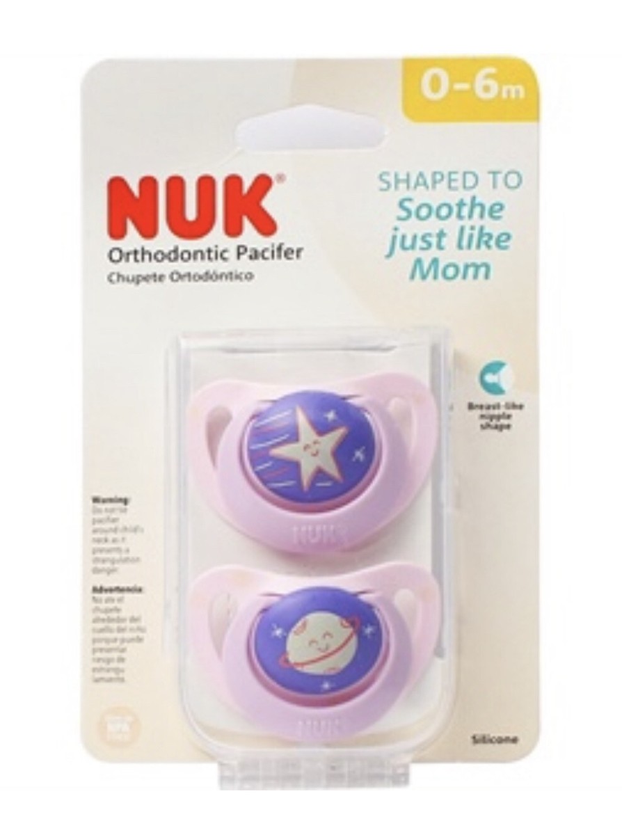 NUK Genius Orthodontic Silicone Soothers/Dummies/Pacifier 0-6m