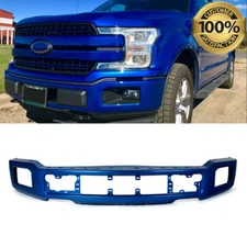 For 2018-20 Ford F-150 F150 Lightning Blue Front Bumper Face Bar W/Fog Hole New