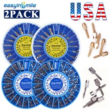 240X Dental Endo Screw Post Gold/Silver Conical Plated Root Canal Pins S-XL Size