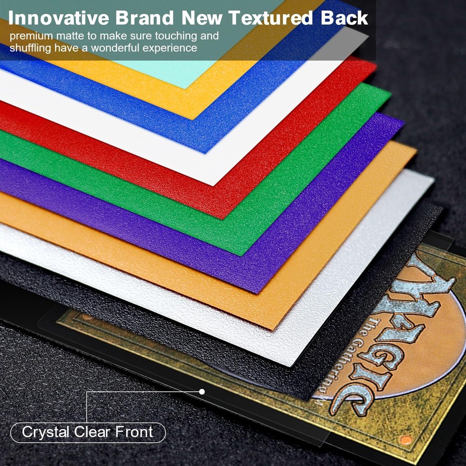 1000CT MTG Card Sleeves Clear Front Textured Back Card Sleeves Deck