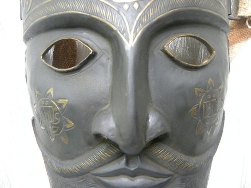 ARMOR MUSEUM LEVEL PERSIAN WARRIOR BATTLE FACE MASK ARABIC CALLIGRAPHY RAREFIND - Picture 4 of 10