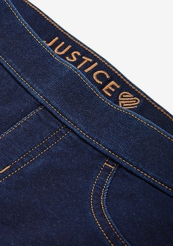 Justice Girls Size 8 Pull On Jeggings Jeans NWT Super Soft Dark Blue Jeans Denim - Picture 3 of 6