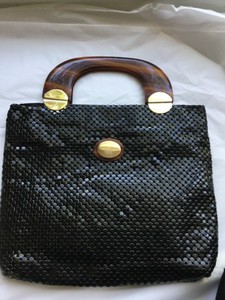 whiting and davis black mesh purse