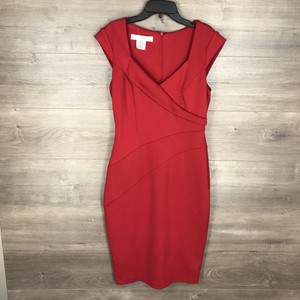 red cap sleeve midi dress