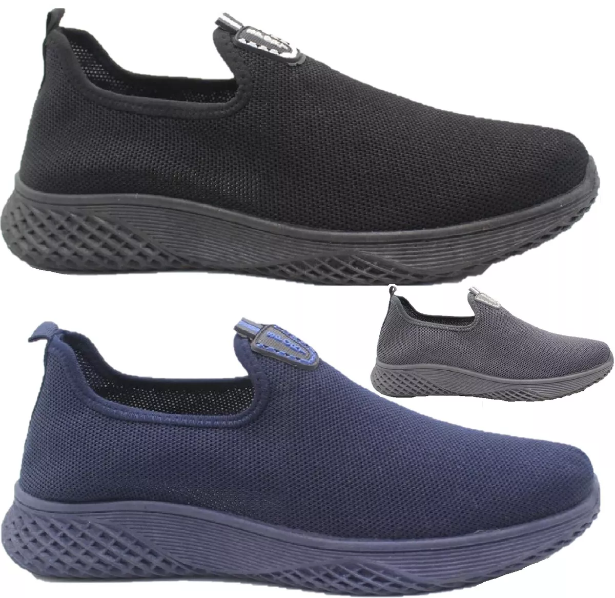MENS SLIP ON LIGHTWEIGHT WALK SPORTS RUNNING PUMPS CASUAL TRAINERS SHOES SIZE UK
