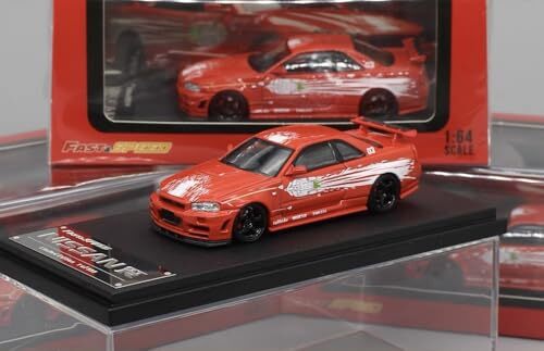 1/64 スカイライン NISSAN GT-R GTR R34 SKYLINE 1/64 Cool Art Nissan Skyline GT-R GTR R34 (Silver with Blue