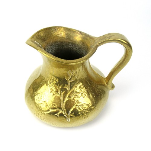 Massiver Messing Krug Kanne Vintage Brass Pitcher Hollywood Regency Gold Tone - Bild 2 von 5
