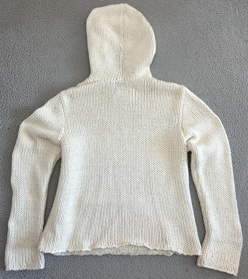 Greg Lauren The Knitted Hoodie Mens XL Chunky Knit Ivory Cream - Image 2 of 4