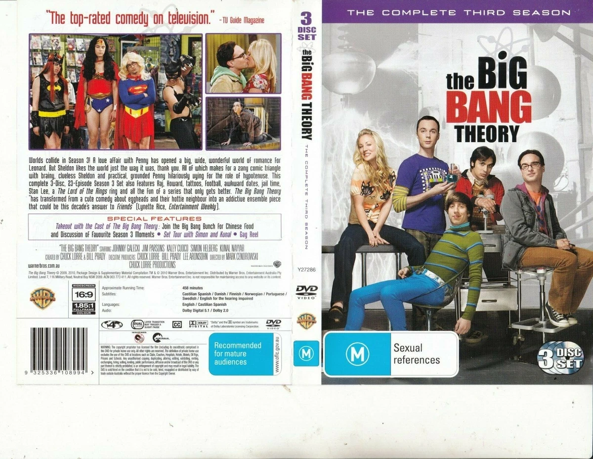The Big Bang Theory 2007 TV Series USA The Complete Third Season 3 DVD