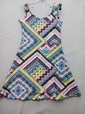 Unknown Sleeveless Dress Size S A-line Multicolor Geometric Print Knit Casual