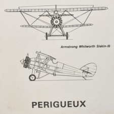 1991 P�rigueux Bassillac Airport Menu Armstorng Whitworth Siskin-III Auberoche