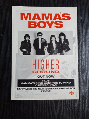 MAMAS BOYS HIGHER GROUND ORIGINAL 1987 MUSIC Single ADVERT 8.5X11.7'' POSTER