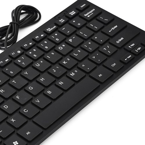 Black 78 Keys Ultra Thin Mini USB Wired Keyboard For Desktop Computer Laptop Set - Picture 17 of 22
