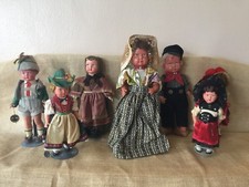 Lot of 7 Vintage Souvenir Celluloid Dolls  TRACHTEN  GURA