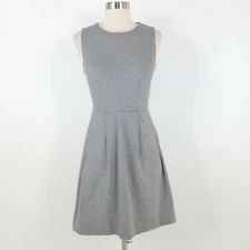 Madewell Fit&Flare Dress Abroad Womens 0 Heathered Gray Sleeveless Pleats Career